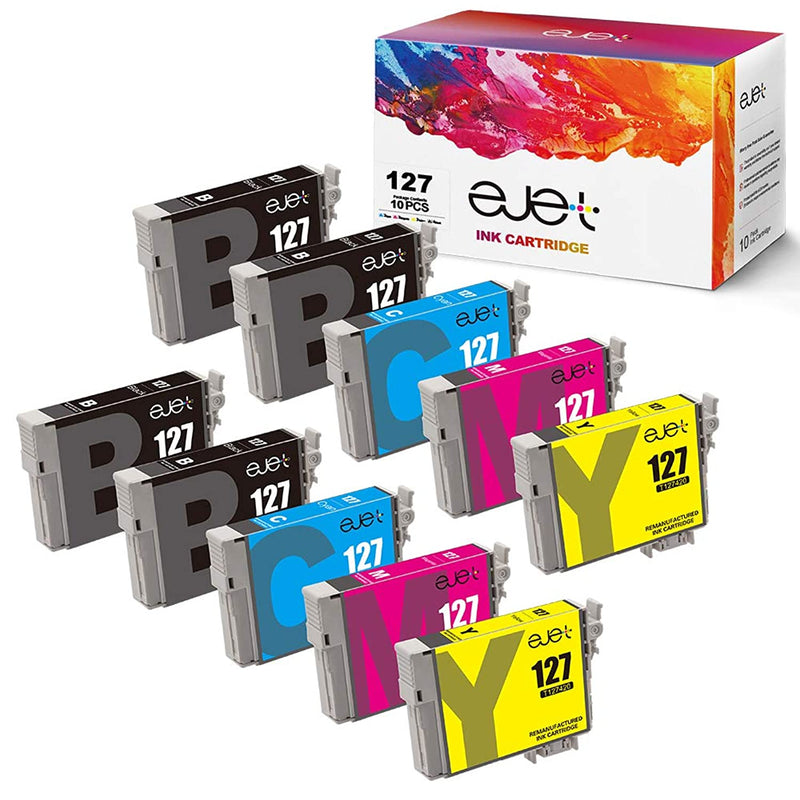 Ink Cartridge Replacement For Epson 127 T127 To Use With Workforce Wf 3520 Wf 3530 Wf 3540 Wf 7520 645 545 630 840 845 Stylus Nx625 4 Black 2 Cyan 2 Magenta