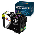 Ink Cartridge Replacement For Epson 252 T252 For Workforce Wf 7110 Wf 7710 Wf 7720 Wf 3640 Wf 3620 Printer Black 2 Pack