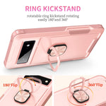 Petocase For Google Pixel 6 Case Heavy Duty Full Body Shockproof Kickstand With 360 Ring Holder Support Car Mount Hybrid Bumper Silicone Hard Back Cover For Google Pixel 6 2021 6 4 Rose Gold