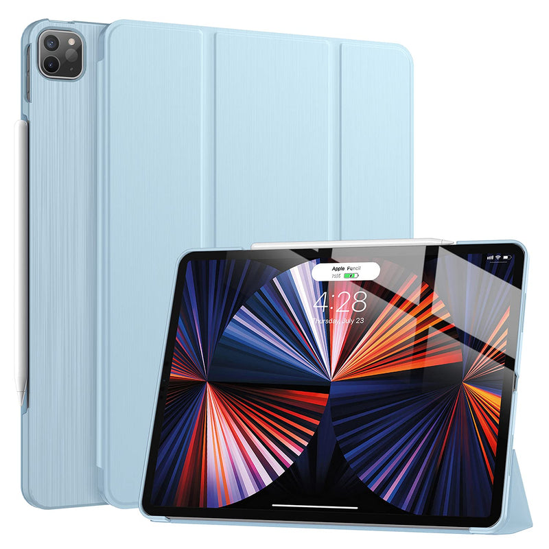 New Ipad Pro 12 9 Case 20215Th Generation Slim Trifold Stand 2Nd Gen Apple Pencil Charging Smart Auto Wake Sleep Premium Protective Hard Pc Back Cover For Ipad Pro 12 9 Inchice Blue
