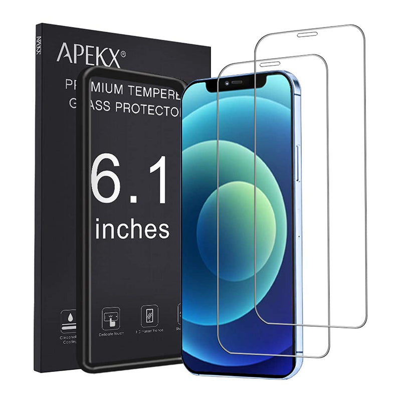 Apekx Compatible With Iphone 12 12 Pro Screen Protector 2020 6 1 Inch 2 Pack 9H Tempered Glass For Iphone 12 For Iphone 12 Pro Easy To Install