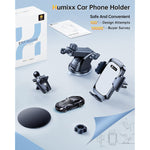 Humixx Car Phone Holder Mount Super Suction Stability Universal Hands Free Suction Cell Phone Holder For Car Dashboard Windshield Air Vent Phone Mount For Iphone Samsung All Smartphones Cars