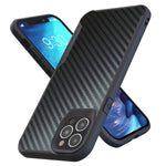 Kitoo Designed For Iphone 12 Pro Max Case Carbon Fiber Pattern 10Ft Drop Tested Wireless Charging Black