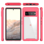 Coveron Full Body Cover Designed For Google Pixel 6 Pro Case Clear Heavy Duty Rugged Anti Slip Guard Pink