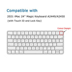 Ultra Thin Keyboard Cover Compatible With 2021 Imac 24 Inch Magic Keyboard With Touch Id A2449 Imac Magic M1 Chip Keyboard Accessories Tpu Clear