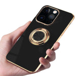Burmcey Compatible With Iphone 13 Pro Case 6 1 In Slim Plating Protective Phone Case Cover With Ring Holder Kickstand Magnetic Car Mount Feature For Iphone 13 Pro 2021 Black