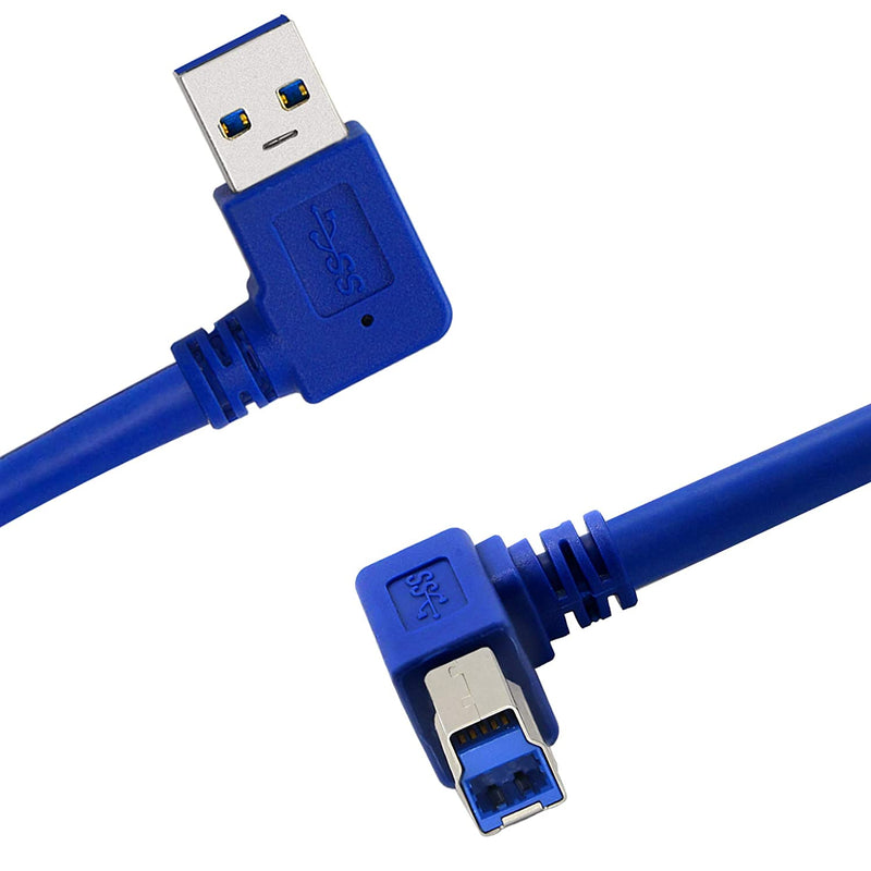 New 90 Degree Usb 3 0 Cable A Male To B Male 1Ft High Speed Am Bm Cable Fo
