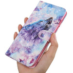 Isadenser Compatible With Samsung Galaxy S21 Plus 5G Case 3D Animal Design With Card Slot Holder Hand Strap Flip Folio Pu Leather Wallet Bumper Case For Samsung Galaxy S21 Plus 3D Art Wolf Bx