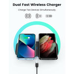 Wireless Charging Pad Qi Certified Dual Wireless Charger For Iphones Airpods Samsung Galaxy Phone Earbuds And Other Qi Enabled Devices