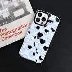 Ceokok Case Compatible For Iphone 13 Pro Max Cow Print Case Clear Transparent With Black White Animal Fur Drawing Love Heart Cows Pattern Design Soft Tpu Shockproof Women Girls Phone Cover Shell