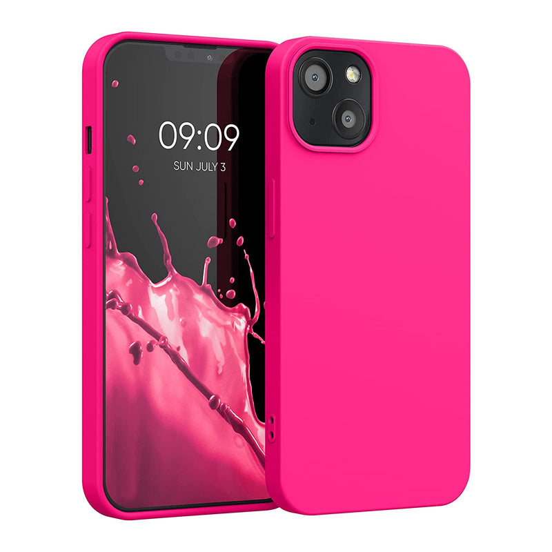 Kwmobile Case Compatible With Apple Iphone 13 Case Soft Tpu Slim Protective Cover For Phone Neon Pink