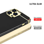Iphone 13 Pro Max Case Rorsou 3 In 1 Ultra Thin And Slim Hard Case Coated Non Slip Matte Surface With Electroplate Frame For Apple Iphone 13 Pro Max 6 72020 Black And Gold