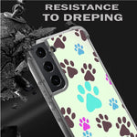 Ecute Military Clear Grade Protection Air Armor Designed Case Cover Compatible With Samsung Galaxy S22 6 1In Not For S22 Plus S22 Ultra Dog Paw Prints Pet Lovers