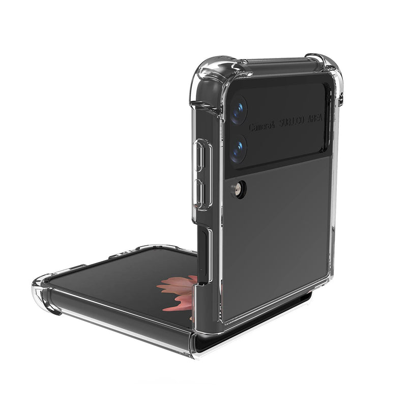 Dngn Clear Case Compatible Galaxy Z Flip 3 Transparent Hard Pc Back Cover Soft Tpu Bumper Shockproof Case For Samsung Z Flip3