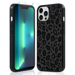 Itelinmon Compatible Iphone 13 Pro Case 6 1 In 2021 Black Leopard Cheetah Animal Skin Design With Screen Protector Tire Skid Outline Bumper Shockproof Thin Hard Pc Flexible Tpu Edges Phone Case