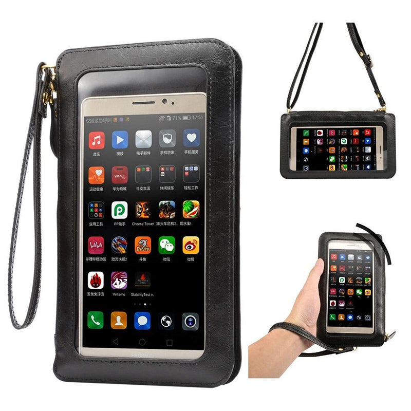 Cellphone Lanyard Case Touch Screen Crossbodypurse Bag For Iphone 12 12 Mini Se 2020 Samsung Galaxy A01 A41 A51 Oneplus Nord Google Pixel 5 4 5G Blu G5 G6 G9 G90 Black