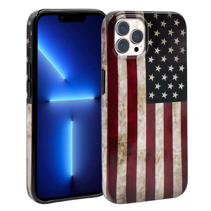 Homico Compatible With Iphone 13 Pro Max Case Protective Cute Slim Thin Phone Cases Cover Shockproof Protective Phone Case American Flag