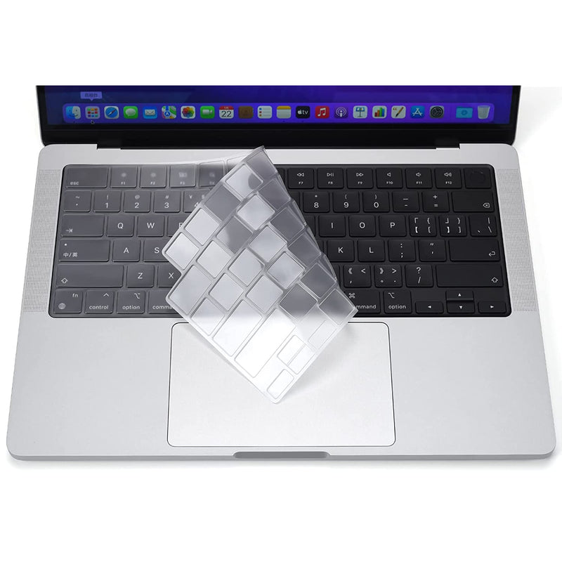 Ultra Thin Keyboard Cover Skin For 2022 2021 Macbook Pro 14 Inch Model A2442 M1 Pro Max Macbook Pro 16 Inch 2021 Model A2485 M1 Pro Max Keyboard Protector Accessories Clear