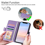 Petocase Compatible With Iphone 12 Pro Max Wallet Case 6 7 Inch Released In 2020 Luxury Embossed Mandala Floral Leather Folio Flip Wristlet Shockproof Protective Card Detachable Cover Purple