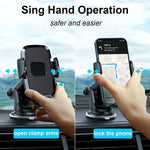 Car Phone Mount Durable Car Phone Holder For Dashboard Windshield And Air Vent 360 Degrees Rotatable For Multiple Viewing Angles Black