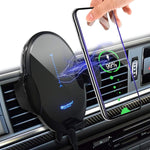 Wireless Car Charger Mount Auto Clamping 15W Qi Fast Charging Air Vent Phone Holder Automatic Search Car Charger For Iphone 12Series 11Series Se 8 Plus 8 X Xr Xs Samsung Galaxy S20 S10 S9 Note10 Etc