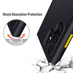 Compatible With Samsung Galaxy S22 Ultra Case Translucent Matte Back With Soft Edge Case For Galaxy S22 Ultra Military Grade Drop Tested Shockproof Galaxy S22 Ultra Case Black