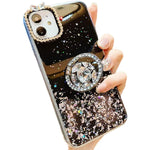 Compatible With Iphone 13 Pro Max Case For Women With Ring Stand Luxury Fashion Love Design Iphone 13 Pro Max Sparkle Cute Girly Cases Glitter Iphone 13 Pro Max 6 7 Pretty Butterfly Cover Black