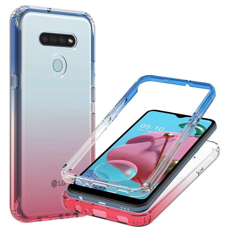 Gradient Designed For Lg K51 Case Lg Reflect Case Clear Full Body Rugged Phone Cover Blue Pink