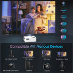 Bluetooth And Wifi Projector 9000L HD 1080P With Zoom & Sleep Timer Support Home Projector