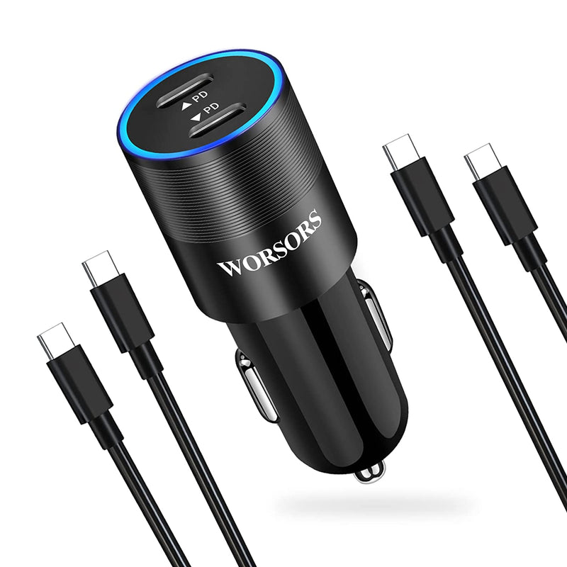 Dual 30W Pd3 0 Car Charger Worsors Usb C Super Fast Charging Adapter Compatible For Samsung Galaxy S22 5G S22 Ultra Plus S21 Fe Note 20 10 Google Pixel 6 Pro 6 Ipad Pro 2 Pack 3 3Ft Type C Cable