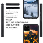Lsl Case Compatible For Google Pixel 6 Case Sunflowers For Women Girls Tire Outline Design Anti Slip Shock Absorb Protective Black Case For Pixel 6 6 4 Inch 2021 Release