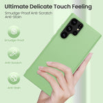 Foluu Silicone Case For Samsung Galaxy S22 Ultra 5G Liquid Gel Rubber Bumper Case With Soft Microfiber Lining Cushion Slim Hard Shell Shockproof Protective Cover For Galaxy S22 Ultra 5G 2022 Green
