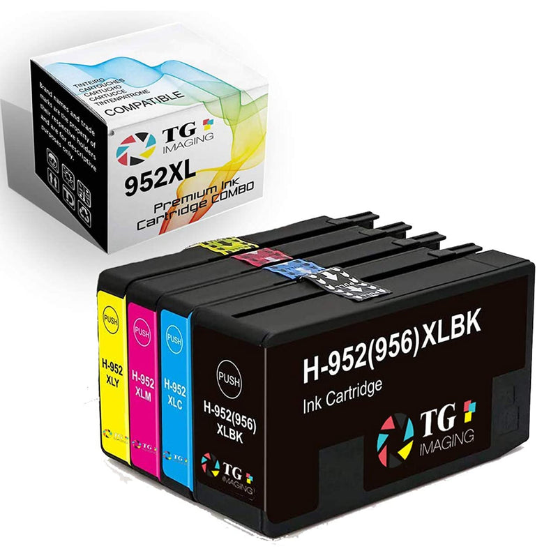 2021 Newest Chip Compatible 952 Ink Cartridges 952 Xl 4 Pack 4 Pack B C Y M 952Xl Super High Yield Combo For Hp Officejet 7720 8710 7740 8720 7720 Printer