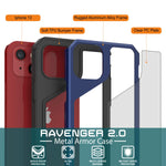 Punkcase For Iphone 13 Ravenger Defense 2 0 Series Protective Hybrid Military Grade Cover W Aluminum Frame Clear Back Ultimate Drop Protection For Iphone 13 6 1 2021 Navy