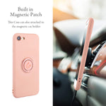 Ueebai Case For Apple Iphone Se 2022 5G Iphone 7 Iphone 8 Iphone Se 2020 4 7 Inches Slim Liquid Silicone Phone Case With Ring Holder Kickstand Magnetic Car Mount Cover For Iphone Se3 Se2 Pink
