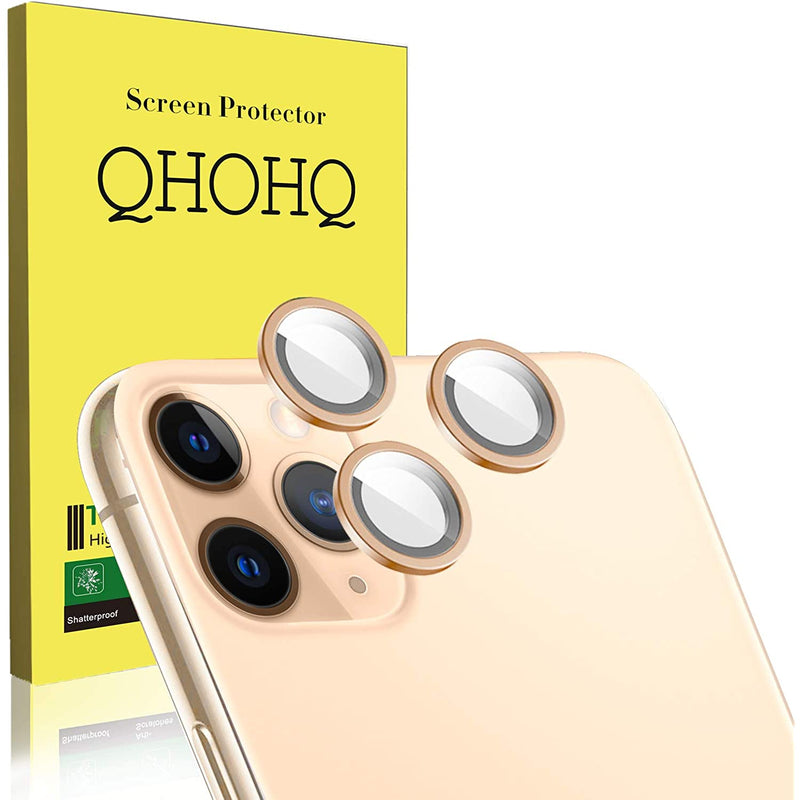 3 Pack Qhohq Camera Lens Protector For Iphone 11 Pro Max6 5 Iphone 11 Pro5 8 Tempered Glass Easy To Install 9H Hardness Anti Scratch Screen Protector Gold