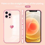 Lcenbk Plating Love Heart Phone Case For Iphone 13 Pro Max Cute Plated Gold Glitter Cover For Women Girls Men Boys Glossy Art Slim Shockproof Flexible Bumper Tpu Soft Case 6 7 Inch Pink