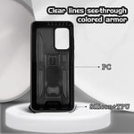 Enzou For Samsung A72 5G Case For Galaxy A72 4G Case Clear Colorful Armor Protector Camera Cover With Corkscrew And Magnetic Kickstand Phone Case For Samsung A72 Black