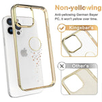 Kingxbar Designed For Iphone 13 Pro Max Case Clear Protective Cover 6 7 Inch With Sparkle Crystals Rhinestones Ultra Thin Shockproof Luxury Gold Plated Skin Covers