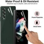 1 Set 3 Pcs Galaxy Z Fold 3 5G Flexible Tpu Screen Protector Outer Inner Back Cover Screen Protector Soft Film Compatible For Samsung Galaxy Z Fold 3 5G Support Fingerprint Unlock No Bubbles