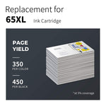 Ink Cartridge Replacement For Hp 65 65Xl For Envy 5055 5052 5058 Deskjet 2652 2622 3752 3755 3722 2624 2655 3720 3723 3721 3724 3758 Printer Black Tri Color 2