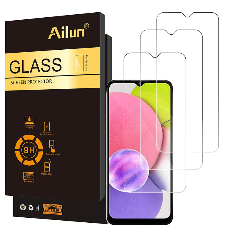 Ailun Glass Screen Protector For Galaxy A03S A02 A02S 3Pack Tempered Glass 0 33Mm Ultra Clear Anti Scratch Case Friendly