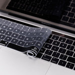 Keyboard Cover Compatible With Macbook Pro Touch Bar 13 And 15 Inch 2016 2019 Model A2159 A1990 A1989 A1707 A1706 Silicone Skin Protector Ombre Gray