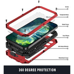 Compatible With Iphone 13 Pro Max Metal Case Built In Screen Protector Heavy Duty With Kickstand Full Body Protector Slide Camera Lens Protector Waterproof Case For Iphone13 6 7Red Iphone13 6 7
