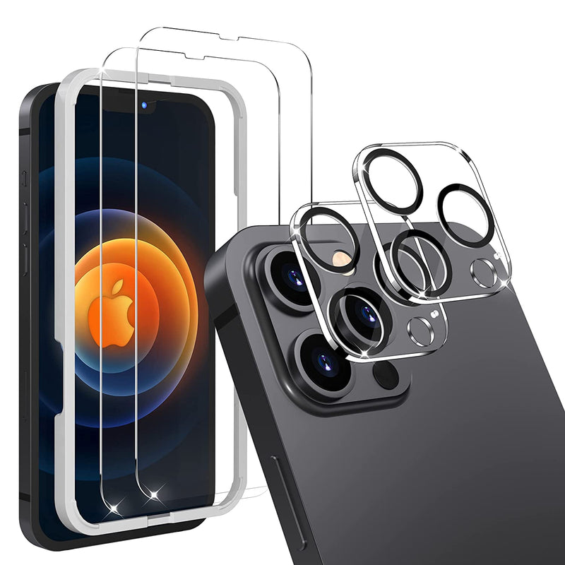 2 2 Pack Ymhml Compatible With 2 Pack Iphone 13 Pro Max Screen Protector 6 7 Inch 2 Pack Iphone 13 Pro Max Camera Lens Protector Tempered Glass Double Protection Hd Clarity Film With Installation Alignment Frame Case Friendly