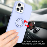 Domaver Compatible With Iphone 13 Pro Max Case 360 Ring Holder Kickstand Support Magnetic Car Mount Slim Silicone Soft Rubber Protective Shockproof Cover For Iphone 13 Pro Max 6 7 Inch Case Purple