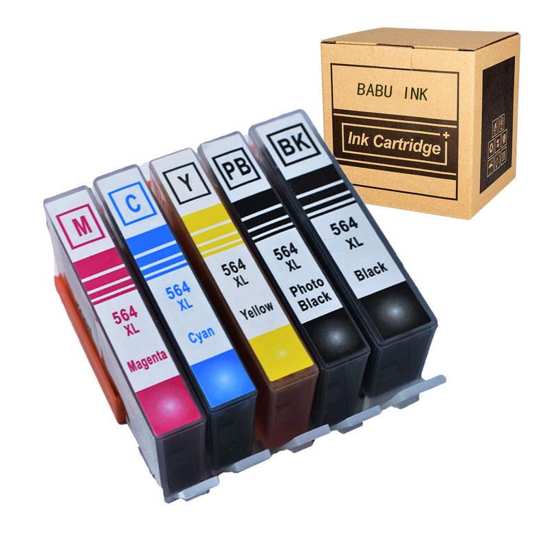 Luckytime 5Pack 564Xl Compatible Ink Cartridge Replacement For For Hp Photosmart D7560 7510 7515 7520 7525 C3340 C5350 C510A C309G C310A C410A 1Bk Pb C M Y