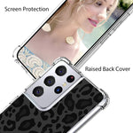 Bonoma Compatible Samsung Galaxy S21 Ultra 5G Case 6 8 Inch Clear With Cute Pattern Designs For Girls Women Shockproof Soft Tpu And Hard Pc Phone Case With Screen Protectorblack Leopard
