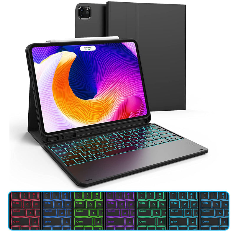 New 7 Color Backlit Keyboard Case With Pencil Holder For Ipad Pro 11 Inch 2021 3Rd Generation 2Nd 1St Gen Air 4Th Generation 10 9 2020 Detachable Leat