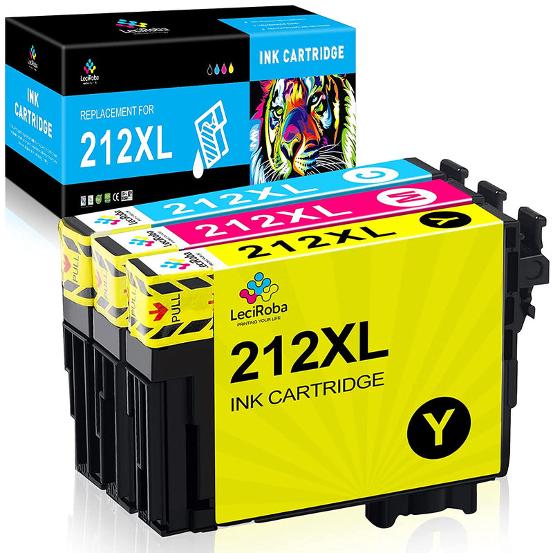 212 Ink Cartridge Replacement For Epson 212Xl 212 Xl T212 T212Xl To Use With Xp 4100 Xp 4105 Wf 2830 Wf 2850 Printer 1 Cyan 1 Magenta 1 Yellow 3 Pack